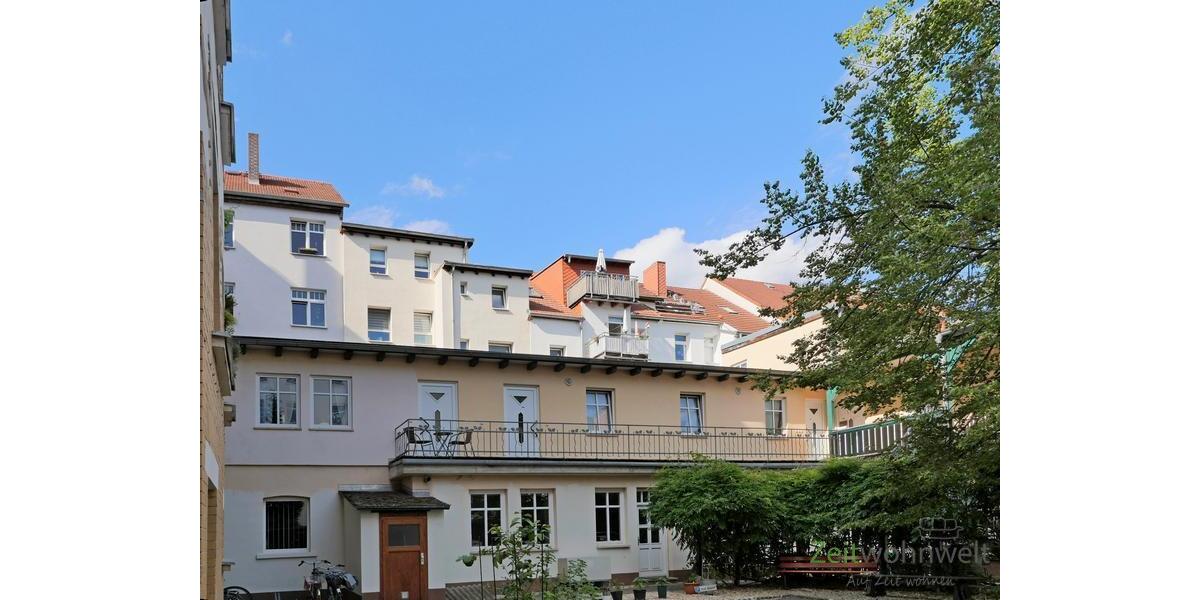 (EF1153_M) Jena: Zentrum, kleine kunstvoll möblierte Wohnung mit Freisitz im ruhigen Innenhof, Reinigung inkl. - Etagenwohnung Jena Zentrum | Angebot:27322851